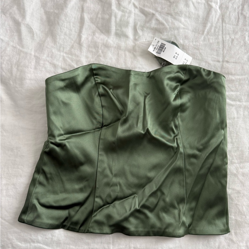 NTW Abercrombie & Fitch Olive Satin Tube Top